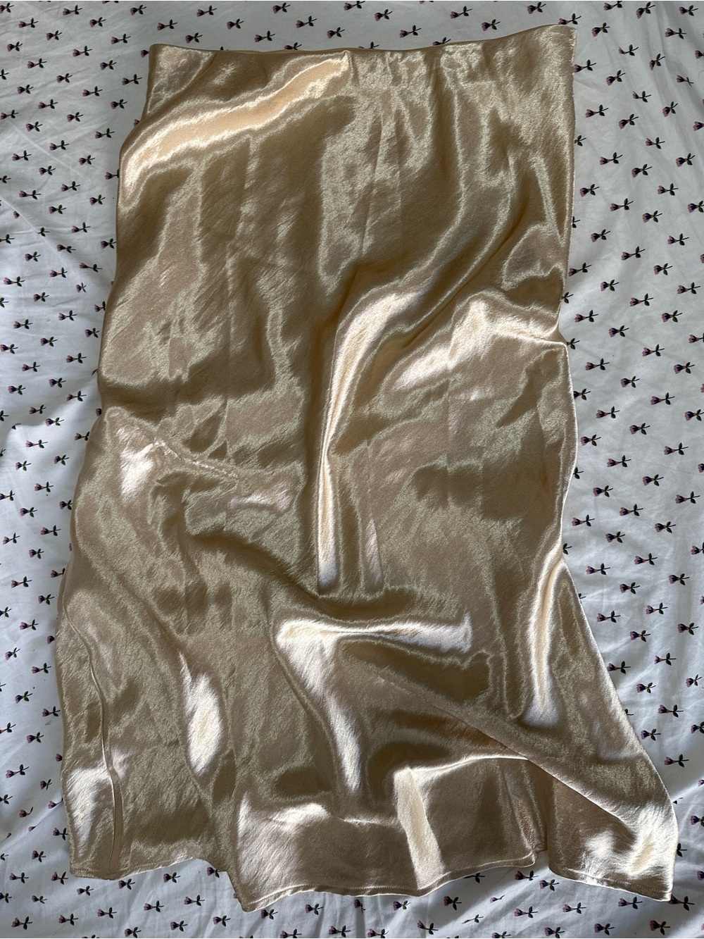 Double Zero Shimmering Gold Satin Skirt